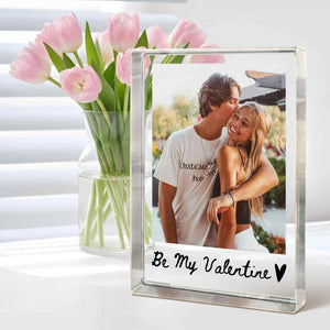 Personalized Couple Photo Acrylic Block Plaque, Custom Picture Acrylic Display, Valentines Day Gift For Him, Her, Couple Photo Frame