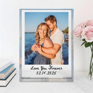 Personalized Couple Photo Acrylic Block Plaque, Custom Picture Acrylic Display, Valentines Day Gift For Him, Her, Couple Photo Frame