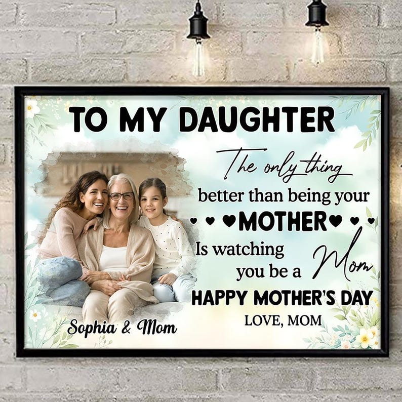 To My Daughter Personalized Wall Art, Mothers Day Gift from Mom, Custom Mother Daughter Print, Gift for Daughter, Family Keepsake Decor
