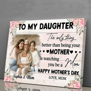 To My Daughter Personalized Wall Art, Mothers Day Gift from Mom, Custom Mother Daughter Print, Gift for Daughter, Family Keepsake Decor