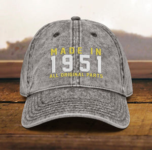 75th Birthday Gift Hat Born in 1951, Vintage Embroidered Cap for 75 Year Old, Retro Cotton Twill Dad Hat Birthday Present