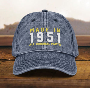 75th Birthday Gift Hat Born in 1951, Vintage Embroidered Cap for 75 Year Old, Retro Cotton Twill Dad Hat Birthday Present
