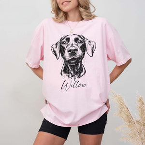 Custom Pet T Shirt with Pet Photo +Name, Personalized Pet Portrait Sweater, Custom Dog Cat Graphic Tee, Custom Pet Art Shirt, Pet Lover Gift