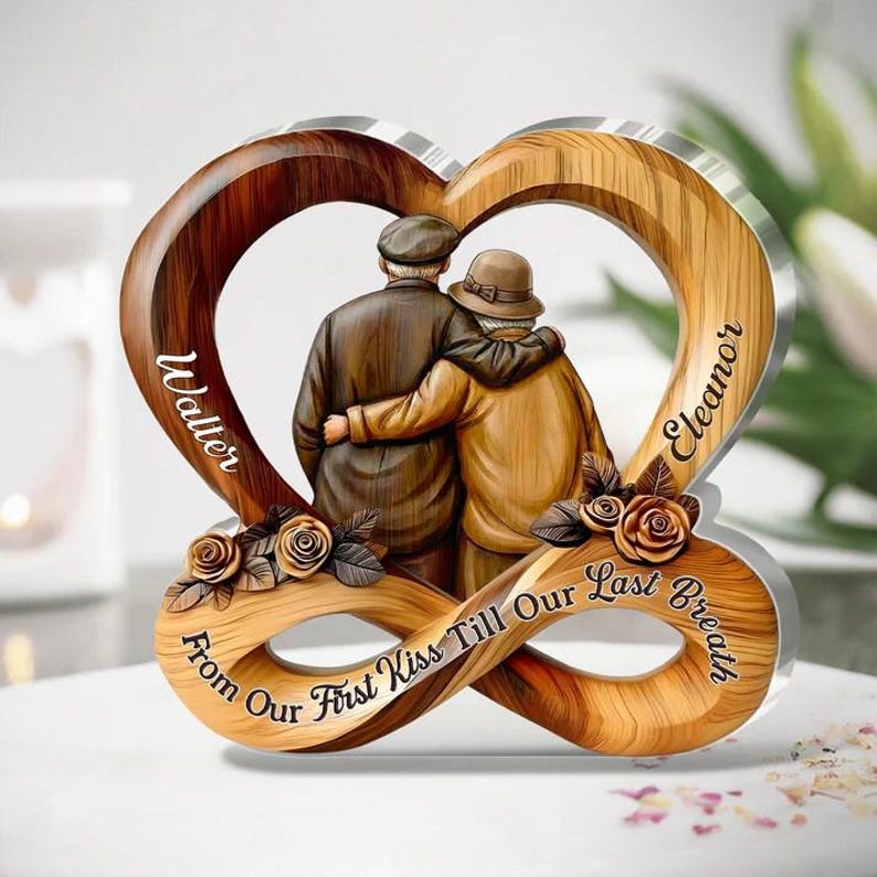 Forever Together Heart Infinity - Personalized Custom Shaped Squared Acrylic Plaque