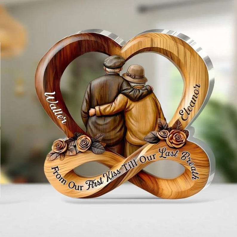 Forever Together Heart Infinity - Personalized Custom Shaped Squared Acrylic Plaque
