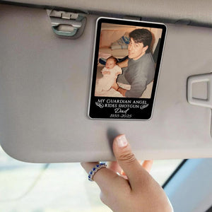 Personalized Memorial Photo Car Visor Clip: Loss Of Mom Gift, Guardian Angel Keepsake Gift, Sympathy Gift For Loss Of Loved Ones