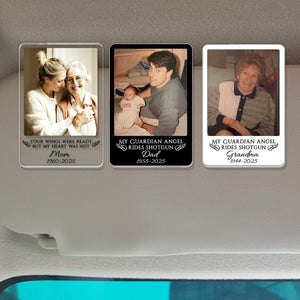 Personalized Memorial Photo Car Visor Clip: Loss Of Mom Gift, Guardian Angel Keepsake Gift, Sympathy Gift For Loss Of Loved Ones