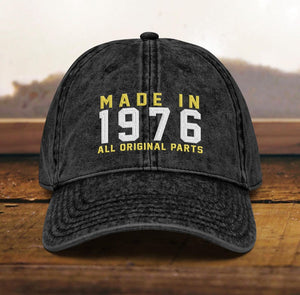 50th Birthday gift Vintage Embroidered Hat for 50th Birthday Born In 1976 Cotton Twill Cap