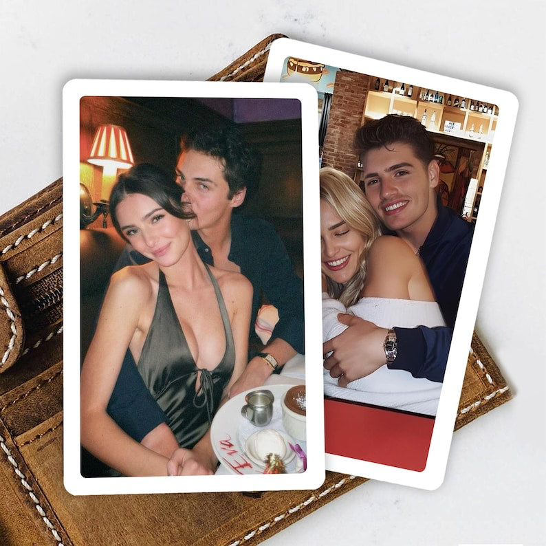 Personalized Photo Wallet Card, Valentines Gift for Him, Love You More Reverse Insert Card, Anniversary Gift for Boyfriend, Couple Gift