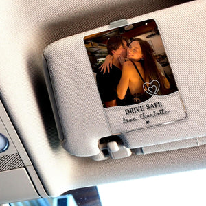 Personalized Couple Photo Car Visor Clip, Valentines Gift For Him, Drive Safe I Love You, Anniversary Gifts For Boyfriend, Drive Safe Gift