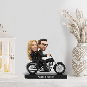 Personalized Acrylic Couple Plaque: Custom Couple Motorcycle Rider Design