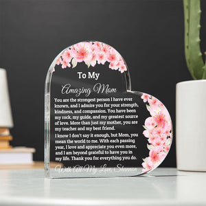 Heart Plaque For Mom From Daughter Son, Birthday Gift, Christmas Gift For Mom, Mother's Day Gift, Custom Mom Gift, To My Mom, Mom Keepsake