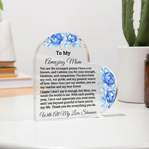 Heart Plaque For Mom From Daughter Son, Birthday Gift, Christmas Gift For Mom, Mother's Day Gift, Custom Mom Gift, To My Mom, Mom Keepsake