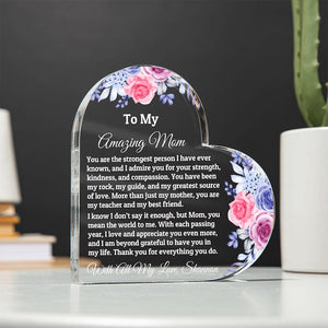 Heart Plaque For Mom From Daughter Son, Birthday Gift, Christmas Gift For Mom, Mother's Day Gift, Custom Mom Gift, To My Mom, Mom Keepsake