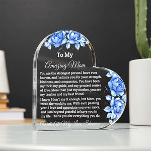 Heart Plaque For Mom From Daughter Son, Birthday Gift, Christmas Gift For Mom, Mother's Day Gift, Custom Mom Gift, To My Mom, Mom Keepsake