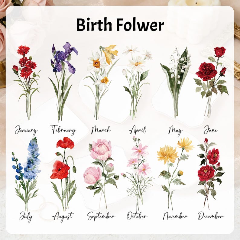 Personalised Birth Flower Ring Dish, Watercolor Floral Trinket Dish for Her, Birthday Jewelry Dish, Bridesmaid Gift, Mother's Day Gift
