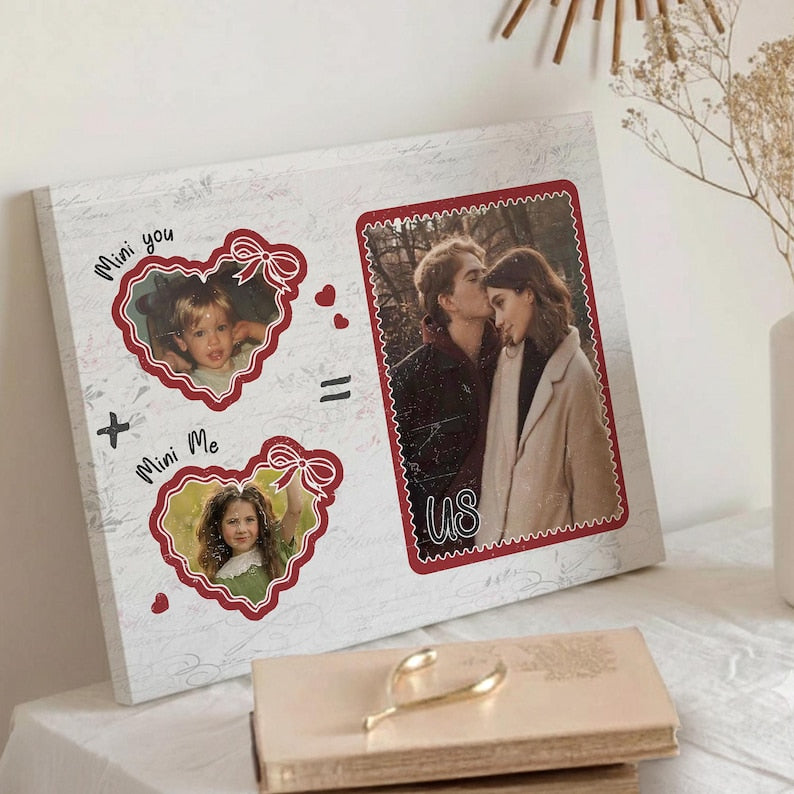 Personalized Valentines Gifts For Boyfriend, Custom Photo Canvas Anniversary Gift for Him Her
