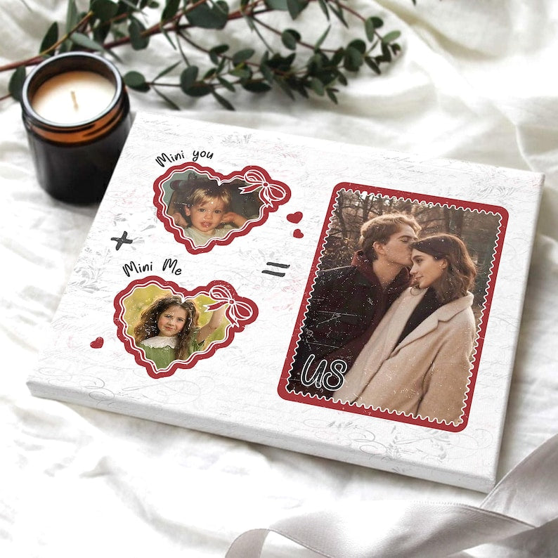 Personalized Valentines Gifts For Boyfriend, Custom Photo Canvas Anniversary Gift for Him Her