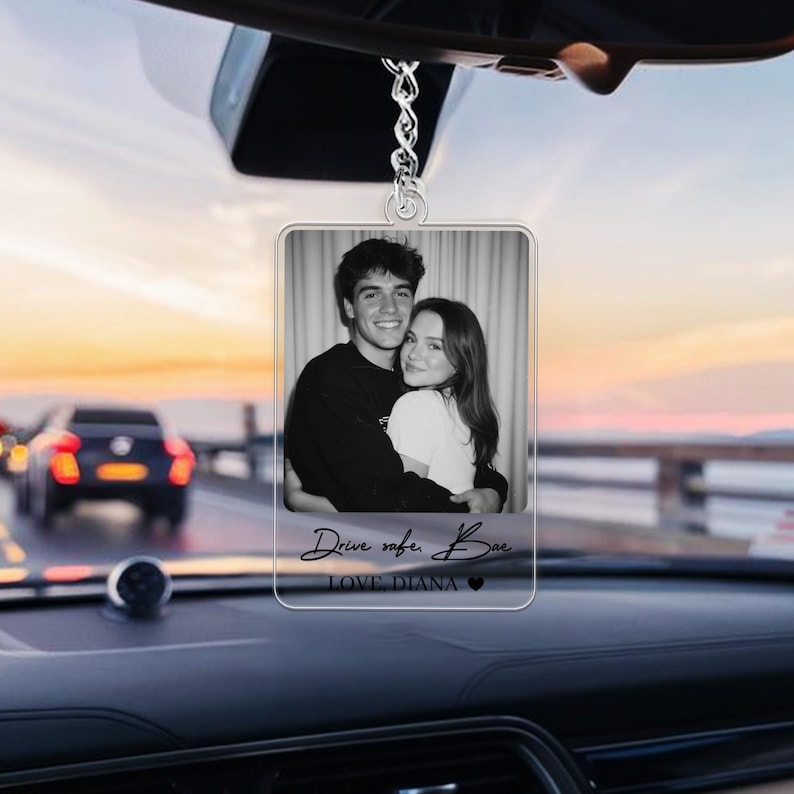 Custom Drive Safe Photo Keychain, Personalized Valentine's Gift for Him, Boyfriend, Husband