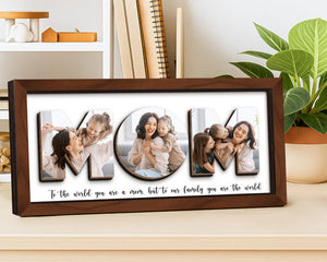 Personalized Mom Pictures Frame Gift, Photo Sign for Mom, Mother's Day Gift, Mom Custom Photo Wood Sign, Mom Gift, Grandma Gift,Gift for Her