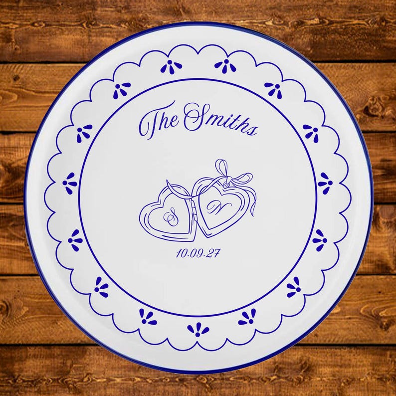 Custom Wedding Engagement Anniversary Plate, Gift for Couples, Dishwasher Safe, Microwaveable Safe