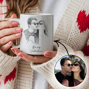 Custom Couple Portrait Mug, Gift For Valentines Day, Sentimental Gift For Couple, Anniversary Boyfriend and Girlfriend Gift