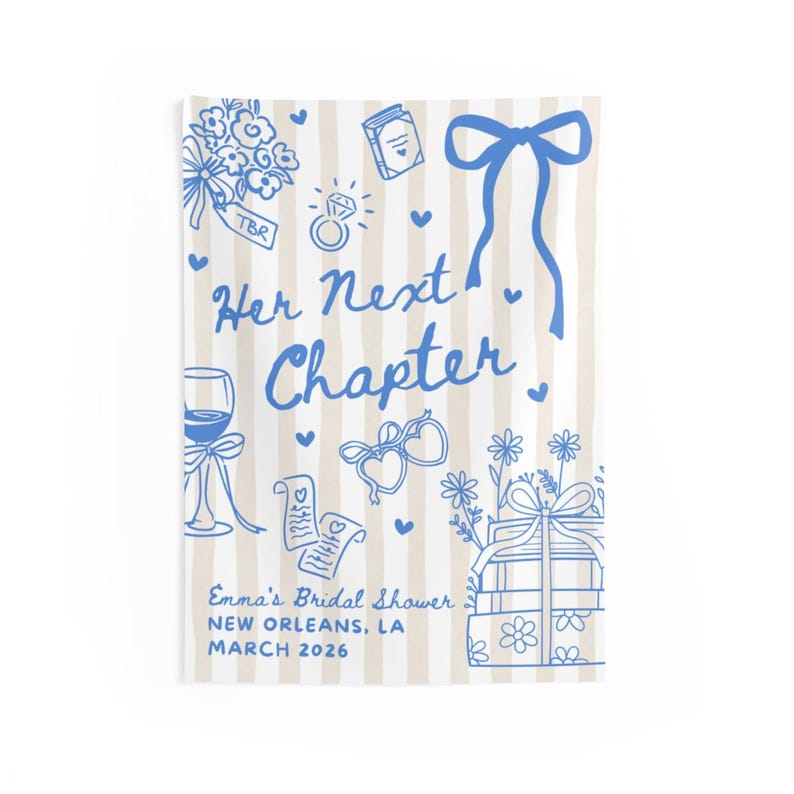 Next Chapter Bridal Shower Banner, Book Club Cocktail Party Decor, New Chapter Bookish Bachelorette Sign, Book Lover Photo Booth Backdrop