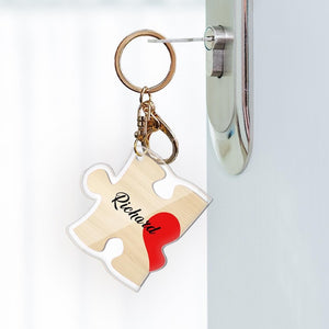 Personalized Puzzle Keychain Custom Name Acrylic Decoration Backpack Charm Valentine's Day gift