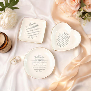 Personalized Mother-in-Law Gift for Mother of the Groom Wedding Ring Dish, Ceramic Trinket Tray, Mom Gift from Bride, Custom Ring Dish