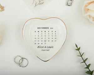 Personalized Anniversary Ring Dish, Wedding Gifts for Couple, Custom Ring Dish, Couple Gift, Bridal Shower Gift, Personalized Engagement Gift
