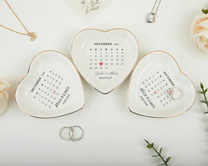 Personalized Anniversary Ring Dish, Wedding Gifts for Couple, Custom Ring Dish, Couple Gift, Bridal Shower Gift, Personalized Engagement Gift