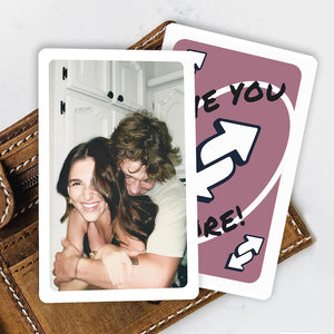 Love You More Reverse Card, Personalized Photo Wallet Card, Valentines Day Gift, Wedding Anniversary Gift for Husband, Gift Partner