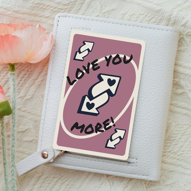 Love You More Reverse Card, Personalized Photo Wallet Card, Valentines Day Gift, Wedding Anniversary Gift for Husband, Gift Partner