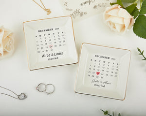 Personalized Anniversary Ring Dish, Wedding Gifts for Couple, Custom Ring Dish, Couple Gift, Bridal Shower Gift, Personalized Engagement Gift