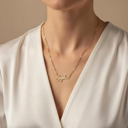 Custom Dainty Minimalist Name Necklace 18K Gold Personalized Script Name Jewelry Gift for Her