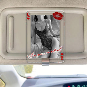 Boudoir Photo Car Visor Clip, Custom Playing Card Valentines Gifts For Him, Drive Safe Boyfriend, Personalized Spicy Photo Gift for Husband