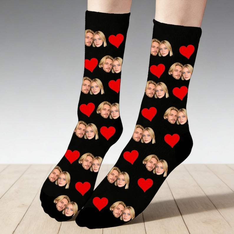 Custom Face Socks With Text,Custom Face Socks,Personalized Photo Socks,Custom Couple Socks,Face On Socks,Valentines Gifts for Best Dad Ever