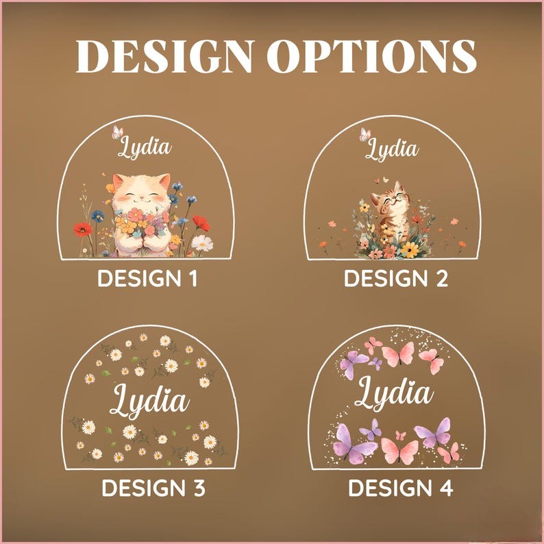 Personalised Name Night Light for Girl, Bunny Flowers Night Lamp, Kids Night Light Gift, LED Lamp for Baby Girl Bedroom, Kids Nursery Decor