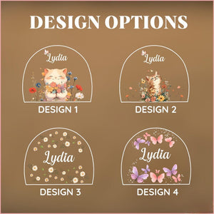 Personalised Name Night Light for Girl, Bunny Flowers Night Lamp, Kids Night Light Gift, LED Lamp for Baby Girl Bedroom, Kids Nursery Decor