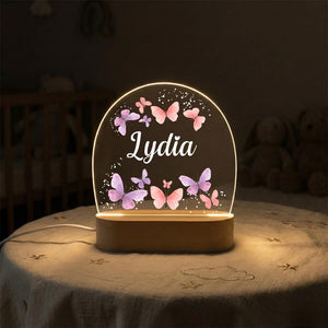 Personalised Name Night Light for Girl, Bunny Flowers Night Lamp, Kids Night Light Gift, LED Lamp for Baby Girl Bedroom, Kids Nursery Decor