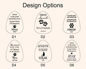 Outdoor Pet Memorial Wind Chime Personalized Name & Dates Engraving for Cherished Pets