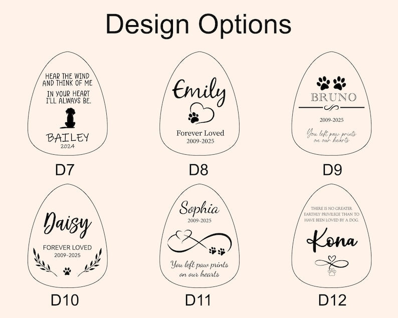 Outdoor Pet Memorial Wind Chime Personalized Name & Dates Engraving for Cherished Pets