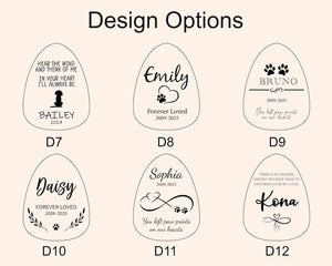 Outdoor Pet Memorial Wind Chime Personalized Name & Dates Engraving for Cherished Pets