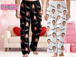 Custom Photo Pajama Pants: Personalized couple faces, Valentine's Day Gifts