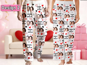 Custom Photo Pajama Pants: Personalized couple faces, Valentine's Day Gifts