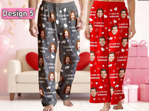 Custom Photo Pajama Pants: Personalized couple faces, Valentine's Day Gifts
