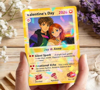 Personalized Pkm Couple Anniversary Card, Custom Valentine's Day Gift for Couples, Anniversary Keepsake