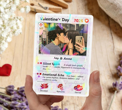 Personalized Poke Couple Anniversary Card, Custom Valentine's Day Gift for Couples, Anniversary Keepsake