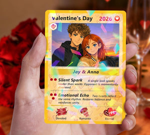 Personalized Poke Couple Anniversary Card, Custom Valentine's Day Gift for Couples, Anniversary Keepsake