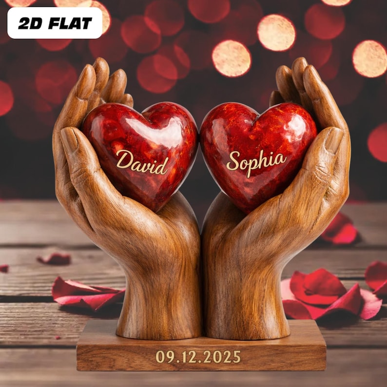 Personalized You & Me We Got This 2D Flat Acrylic Plaque, Custom Couple Heart Block Plaque, Wedding Anniversary Gift, Gift For Couples